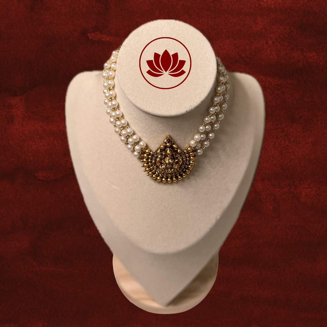 Aadhunika Series: Lakshmi Pearl Choker and Earring Set