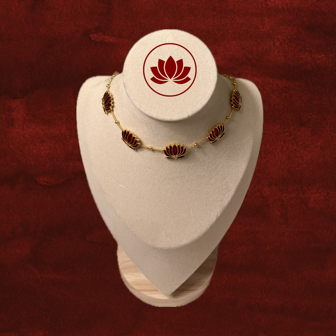 Tamara Series: Lotus Chain Necklace and Earring Set