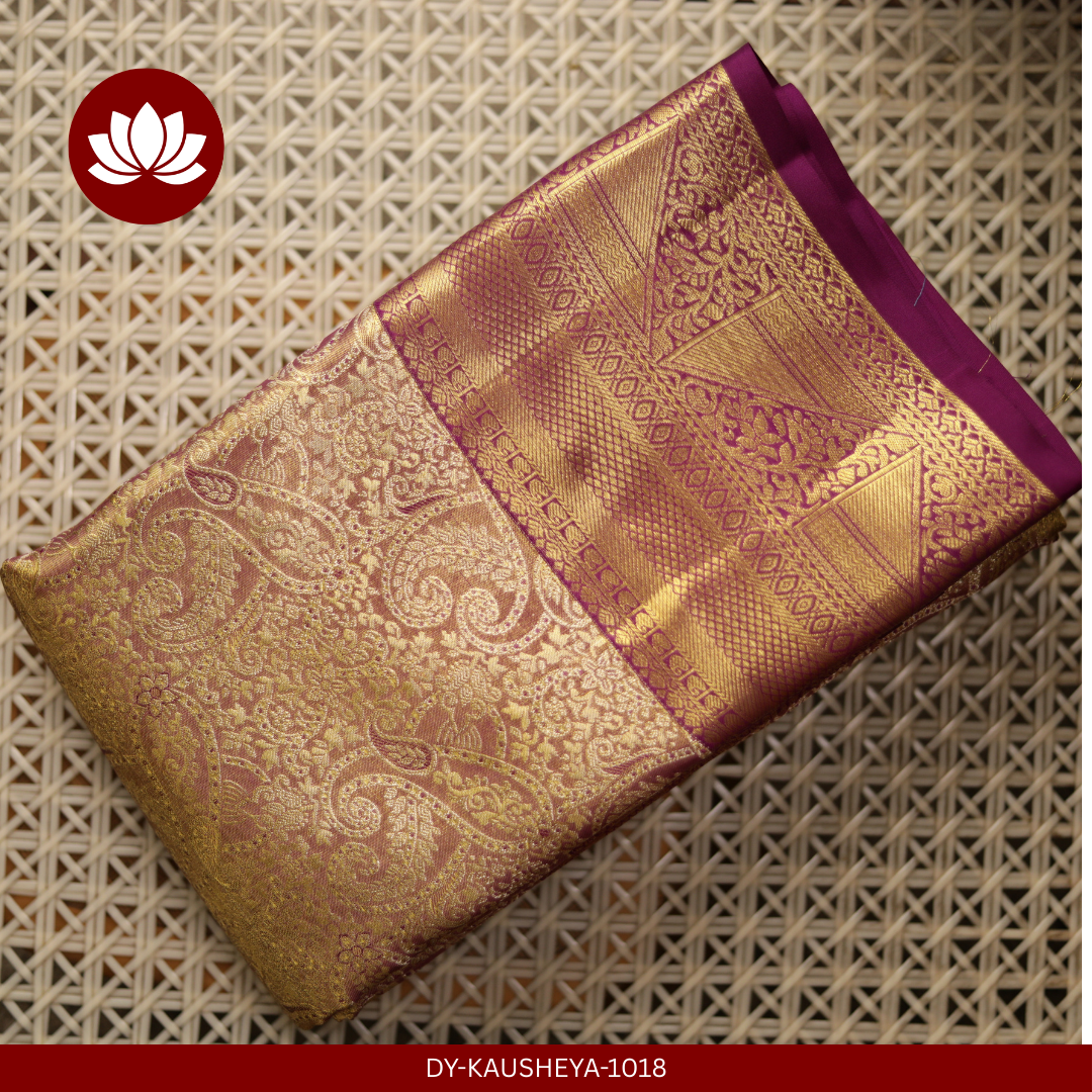  Dark Purple Full Paisley Saree