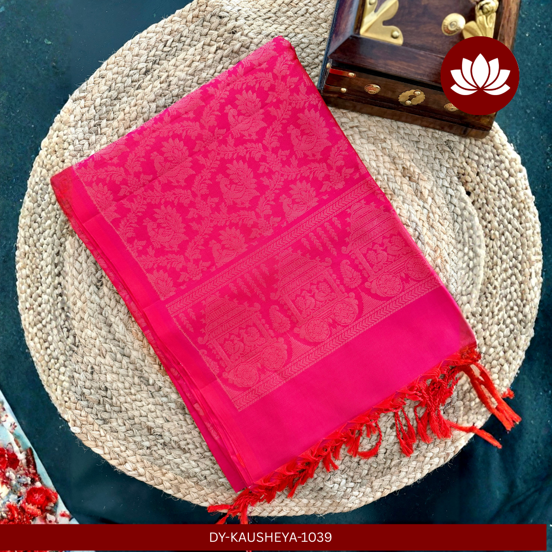 Lalita Series: Lightweight Double-shaded Fuchsia Pink Pure Silk Saree