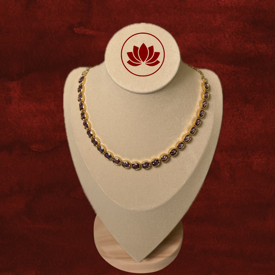 Aadhunika Series: Light Purple Necklace and Earring Set