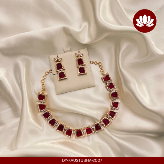 Soundharya Series: Ruby Necklace and Earring Set
