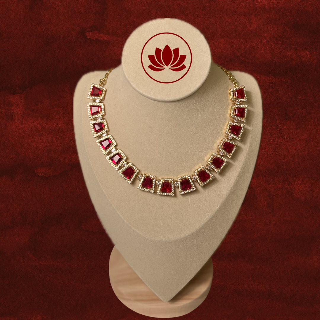Soundharya Series: Ruby Necklace and Earring Set