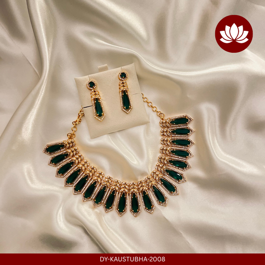 Soundharya Series: Emerald Necklace and Earring Set