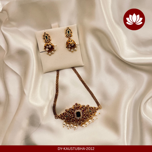Soundharya Series: Ruby and Emerald Choker with Earrings