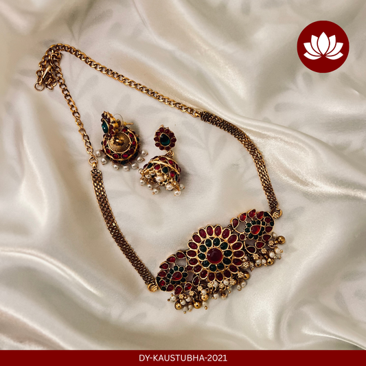 Aadhunika Series: Flower Choker and Earring Set
