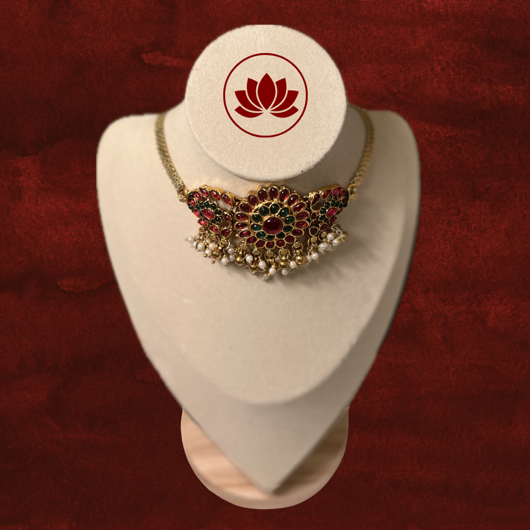 Aadhunika Series: Flower Choker and Earring Set