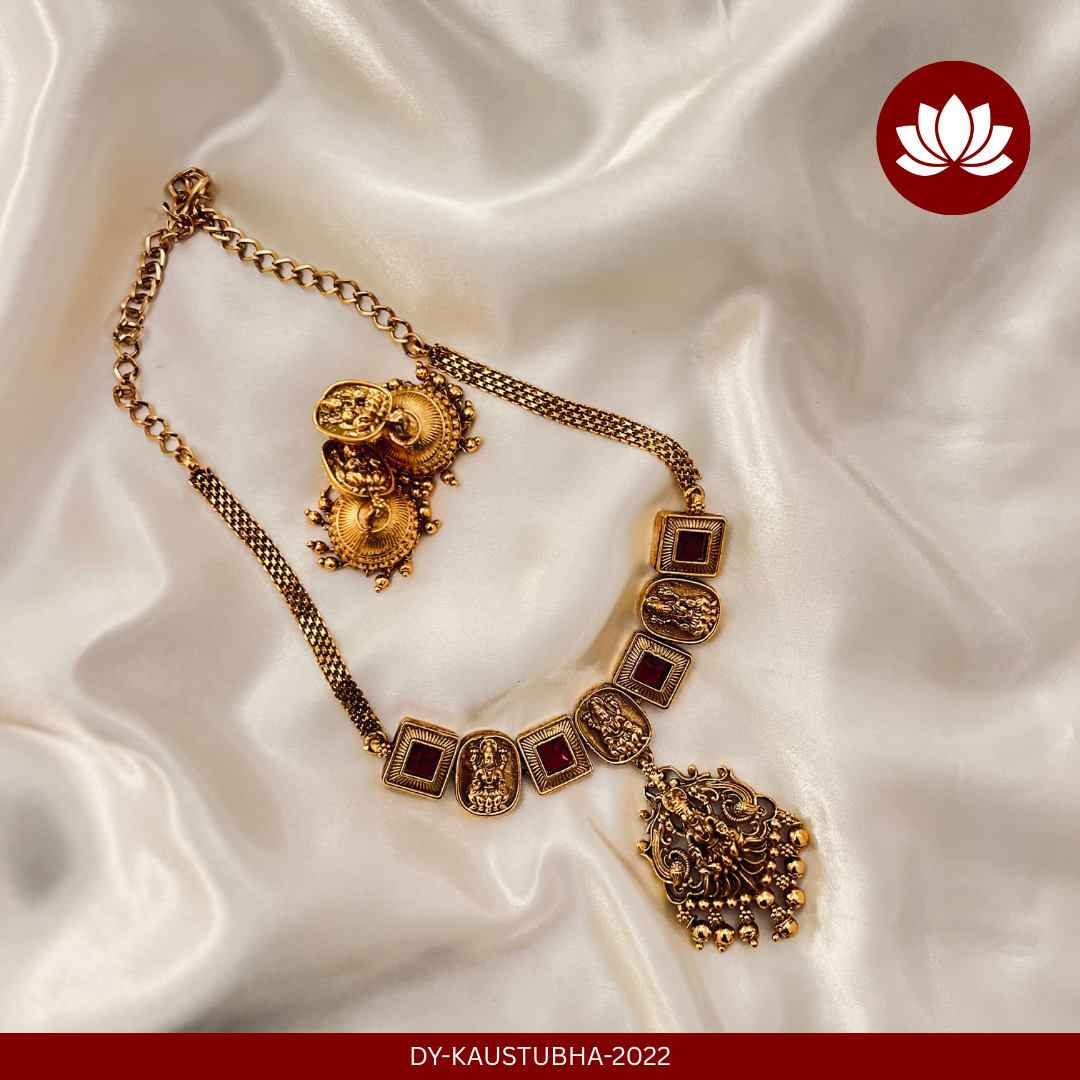 Aadhunika Series: Lakshmi & Peacock Choker and Earring Set