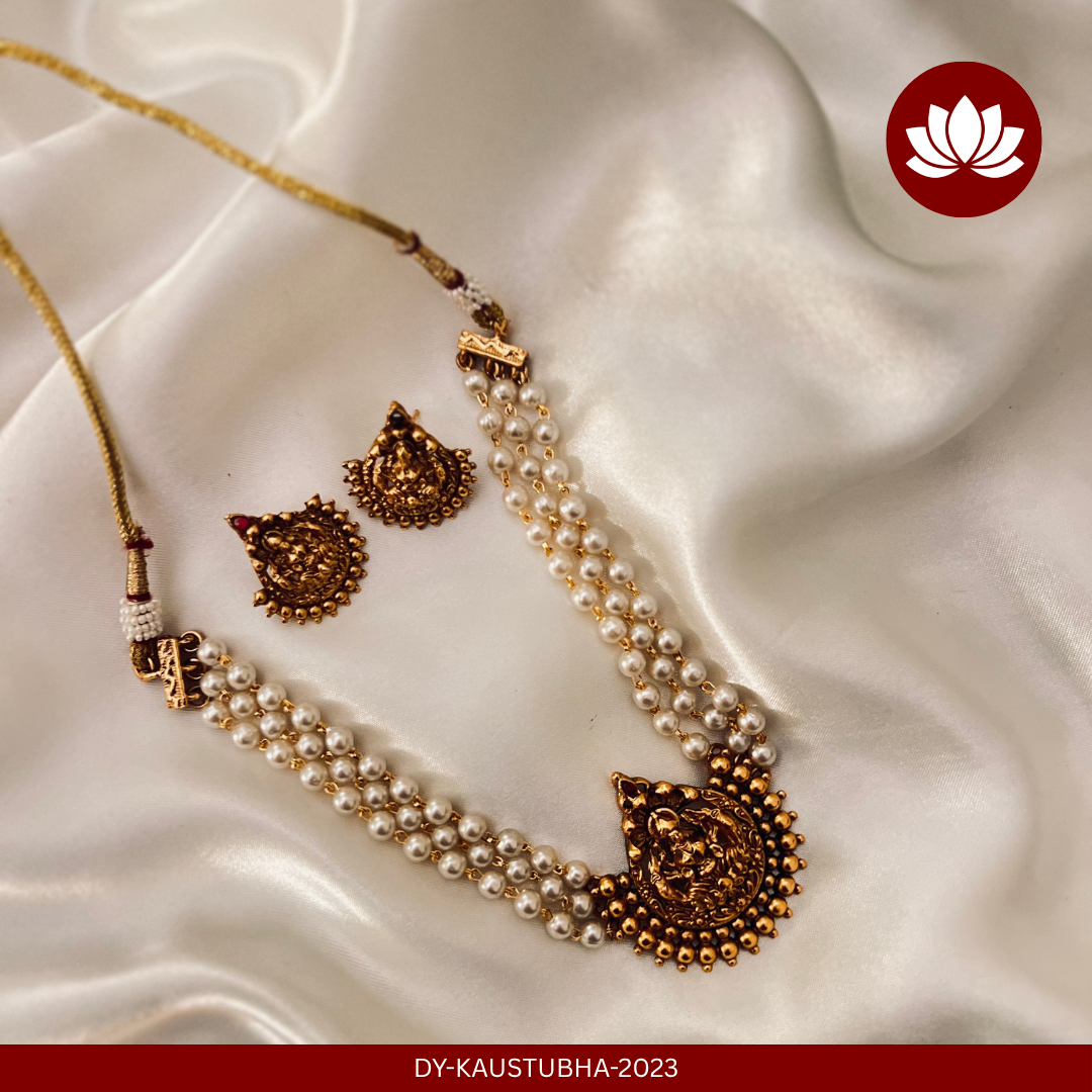 Aadhunika Series: Lakshmi Pearl Choker and Earring Set