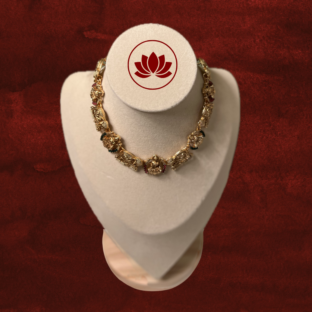Parampara Series: Lakshmi Temple Necklace and Earring Set