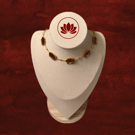 Tamara Series: Lotus Chain Necklace and Earring Set