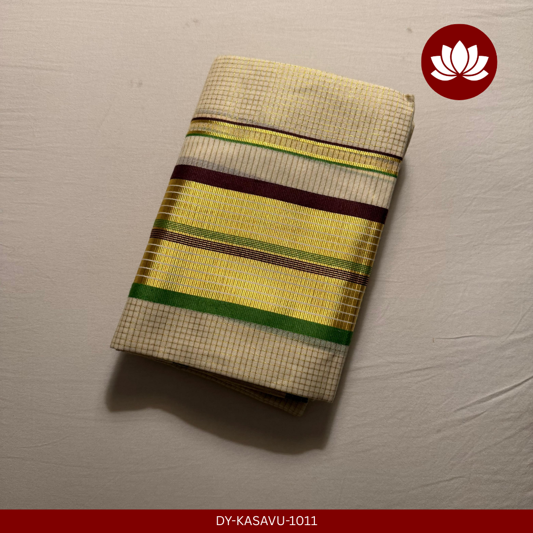 Kasavu Series:Micro check Set Mund Green and Brown,Single,2,8m